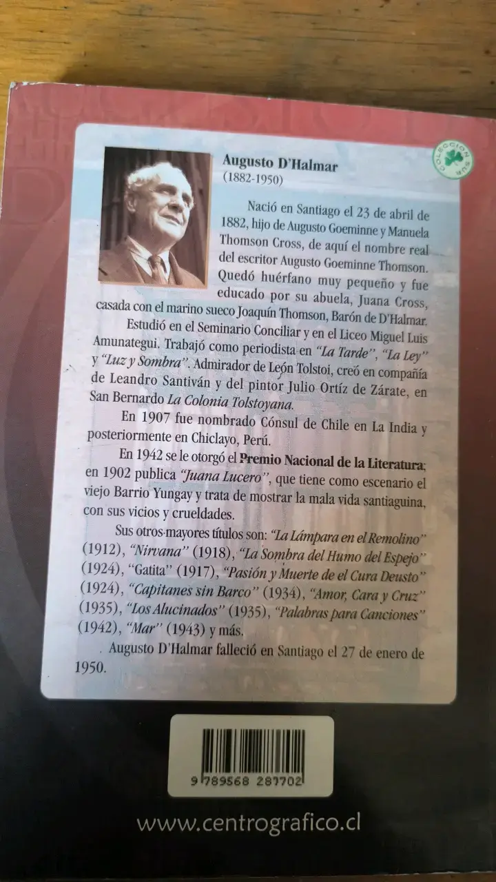 Libro Juana Lucero de Augusto D'Halmar - 2