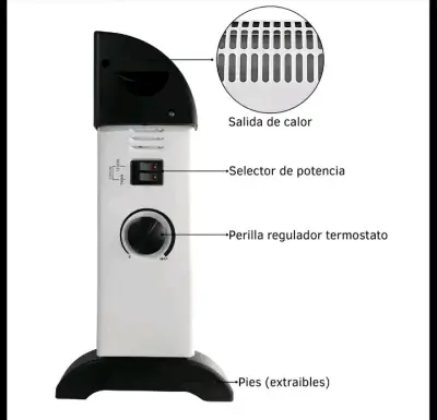 Calefactor eléctrico portátil de convección - miniatura 2