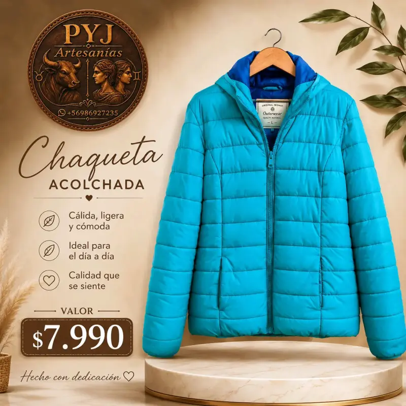Chaqueta acolchada azul para mujer Everlast