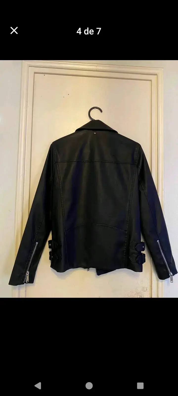 Chaqueta biker de cuero sintético Foster negra - 2