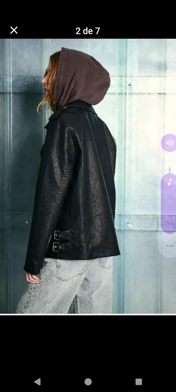 Chaqueta biker de cuero sintético Foster negra - 5