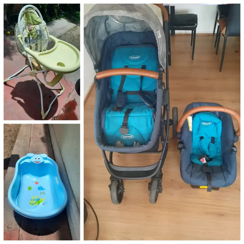 Pack: Coche de bebé Bebesit con silla y bañera