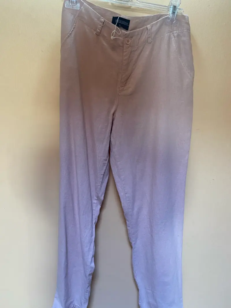 Pantalones de lino color palo rosa talla S Wados. - 1