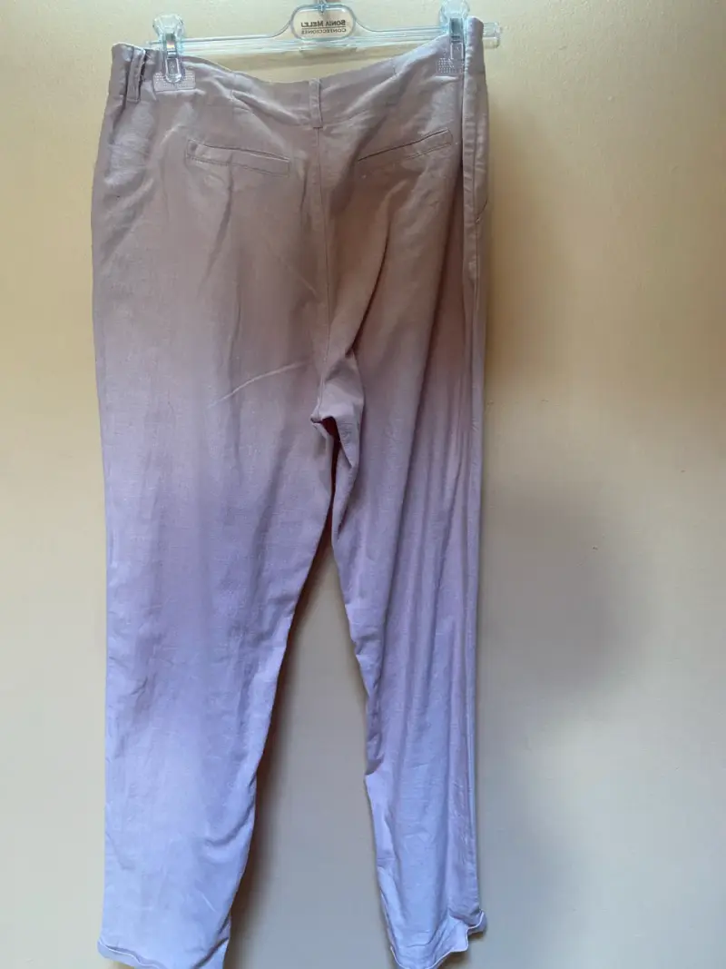 Pantalones de lino color palo rosa talla S Wados. - 2