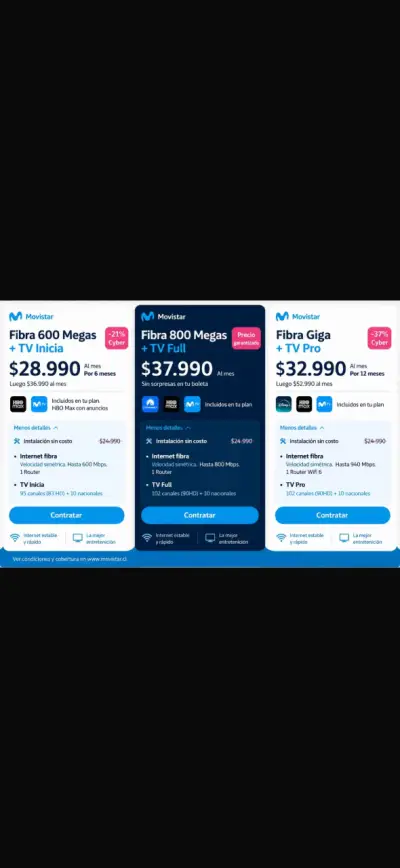 Plan de Internet Fibra 600 Megas Movistar - miniatura 3