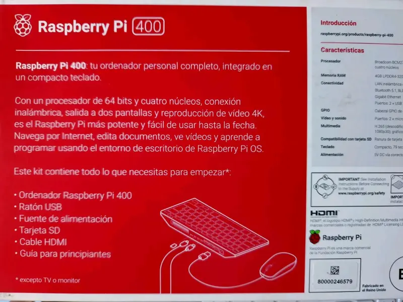 Kit Raspberry Pi 400 con teclado y mouse - 4