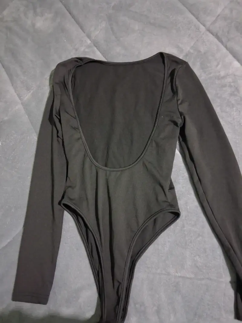 Body negro de manga larga para mujer - 2