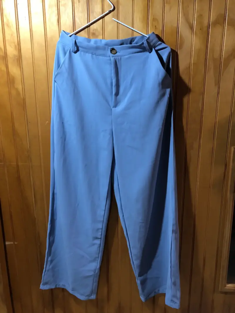 Pantalones palazzo azul neblina para mujer - 2