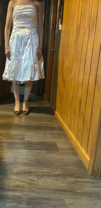 Vestido de fiesta blanco talla 38 (con detalle) - miniatura 1