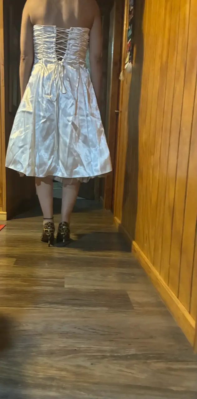 Vestido de fiesta blanco talla 38 (con detalle) - 2