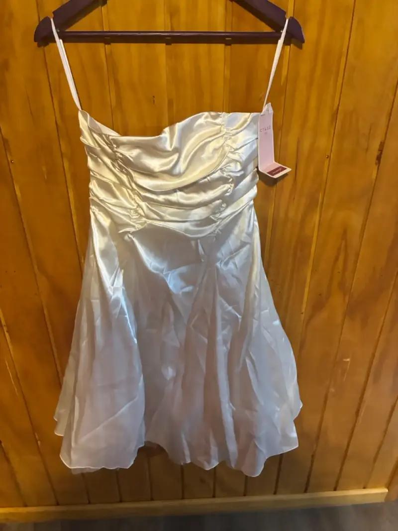 Vestido de fiesta blanco talla 38 (con detalle) - 3