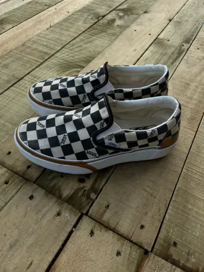 Zapatillas Vans Slip-On Checkerboard Blanco y Negro - miniatura 1