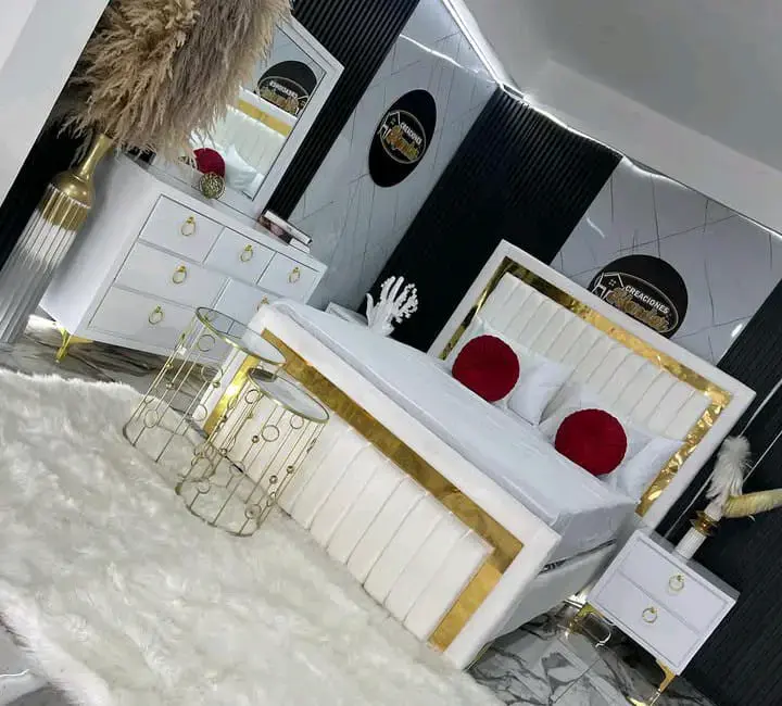 Juego de dormitorio moderno con cabecera tapizada - 3