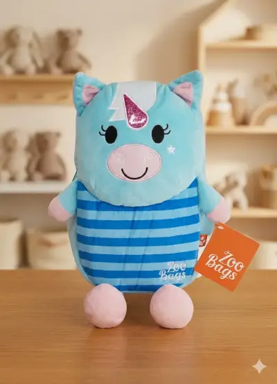 Mochila infantil unicornio Zoo Bags azul - miniatura 1