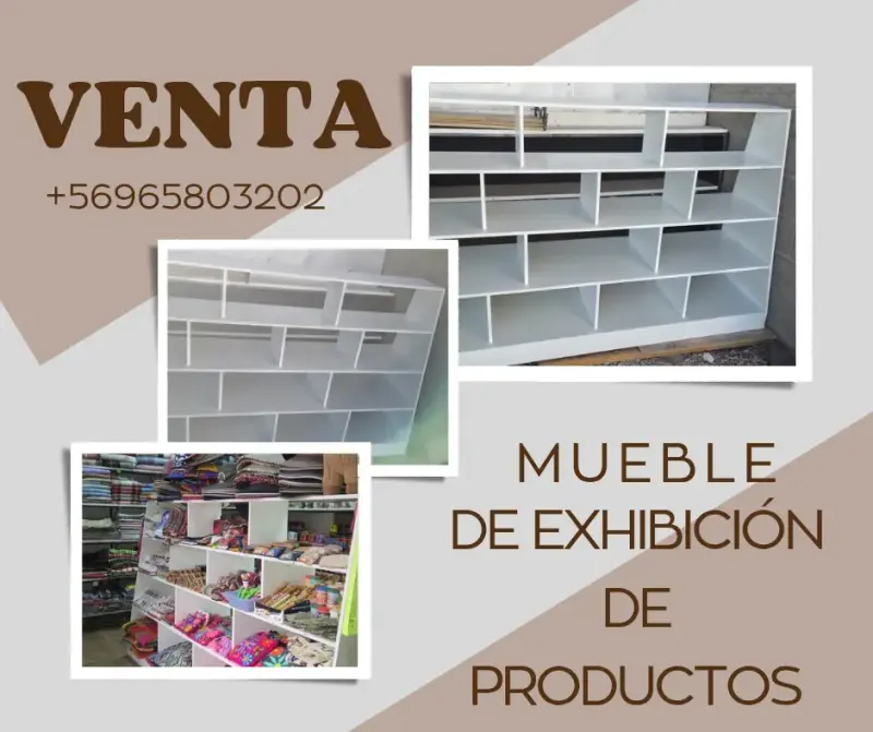 Mueble de exhibición de productos blanco - 1