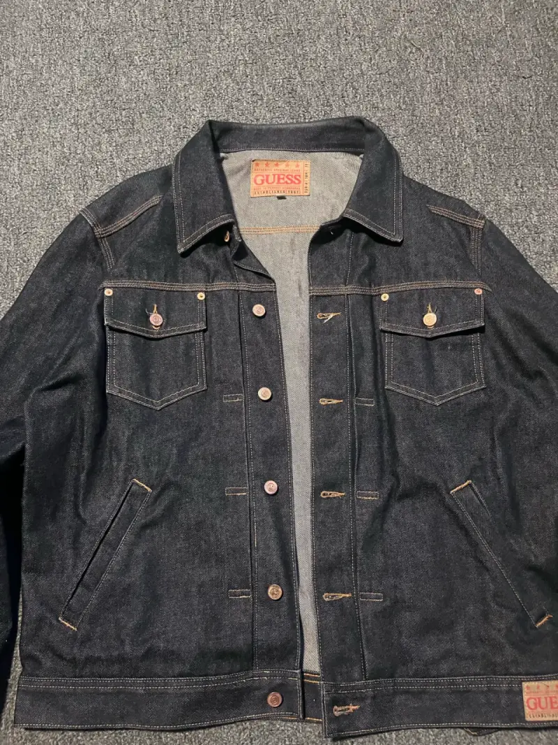 Chaqueta de mezclilla Guess negra talla XL - 5