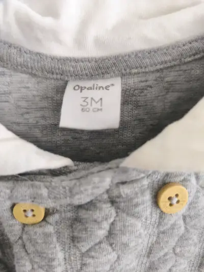 Enterito de bebé Opaline gris 3M - miniatura 2