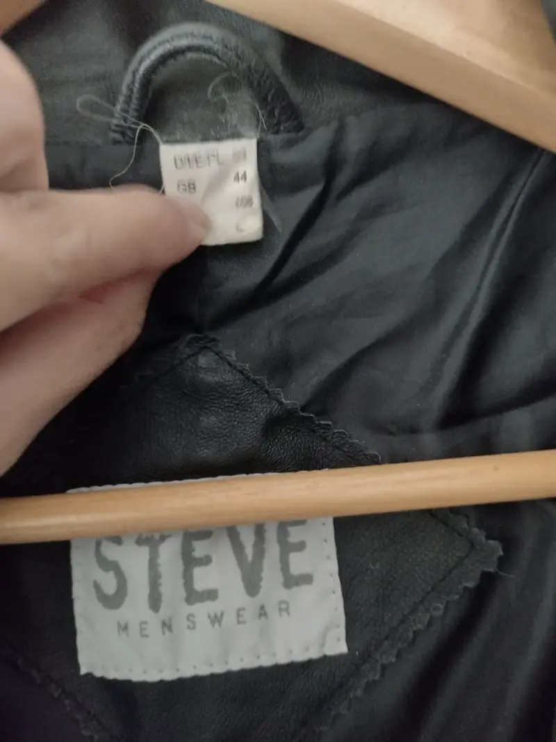 Chaqueta de cuero negra Steve para hombre - 2