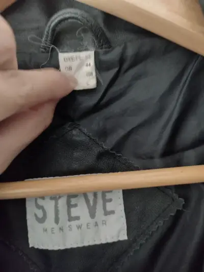 Chaqueta de cuero negra Steve para hombre - miniatura 2