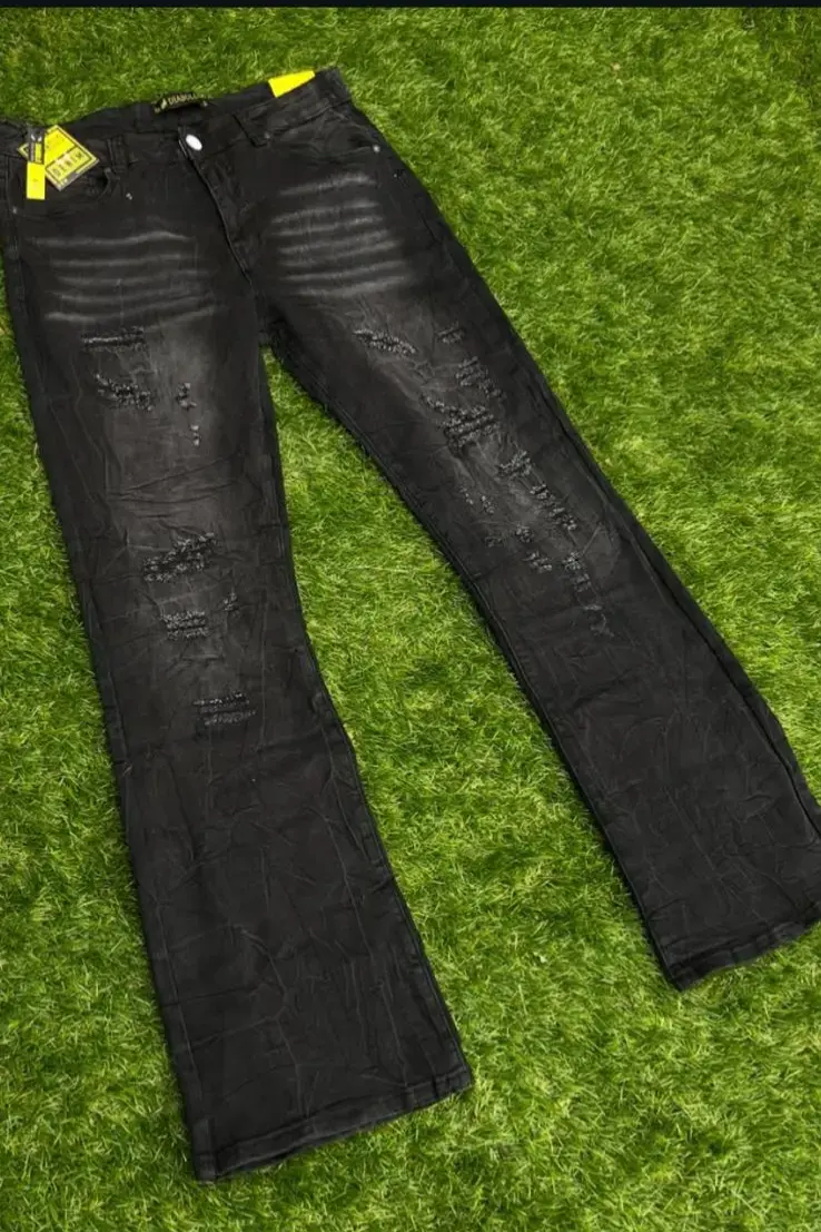 Jeans negros desgastados para hombre - 3