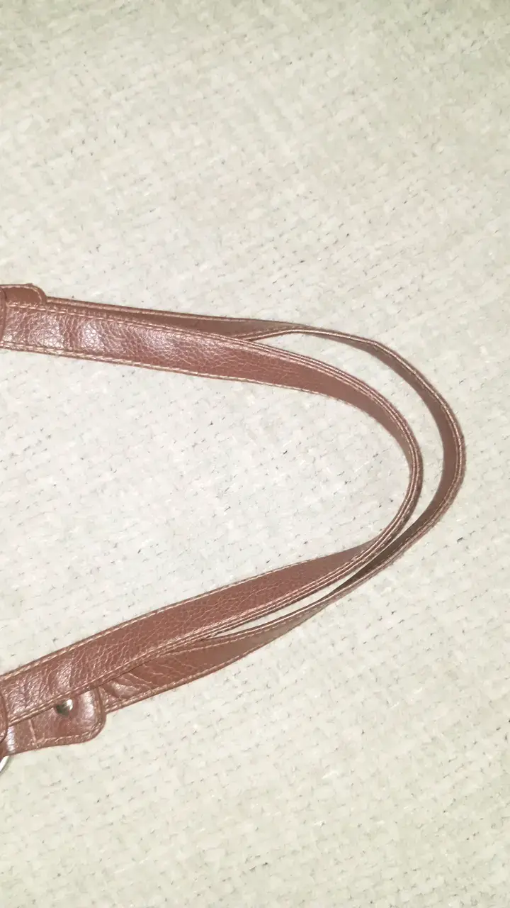 Bolso tejido  con asas de cuero vintage - 6