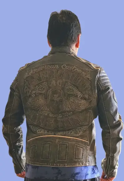 Chaqueta de cuero Affliction estilo biker talla M - miniatura 1