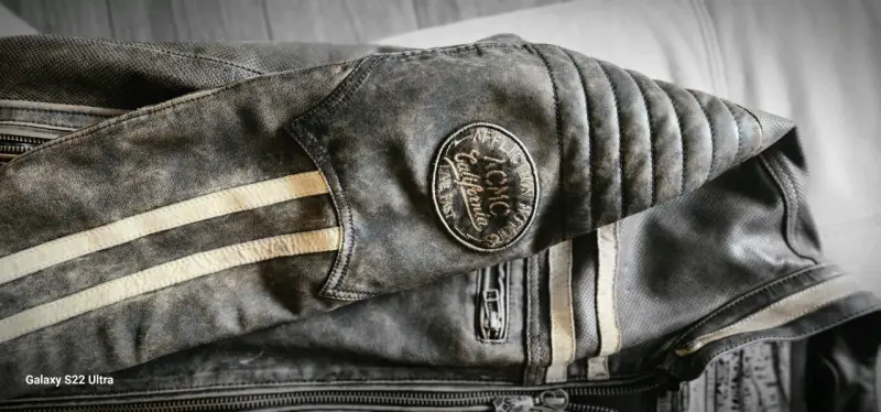 Chaqueta de cuero Affliction estilo biker talla M - 4
