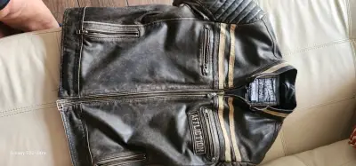 Chaqueta de cuero Affliction estilo biker talla M - miniatura 5