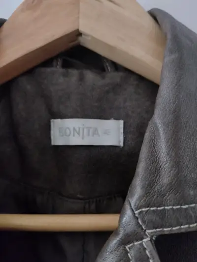 Chaqueta de cuero marrón mujer - miniatura 2