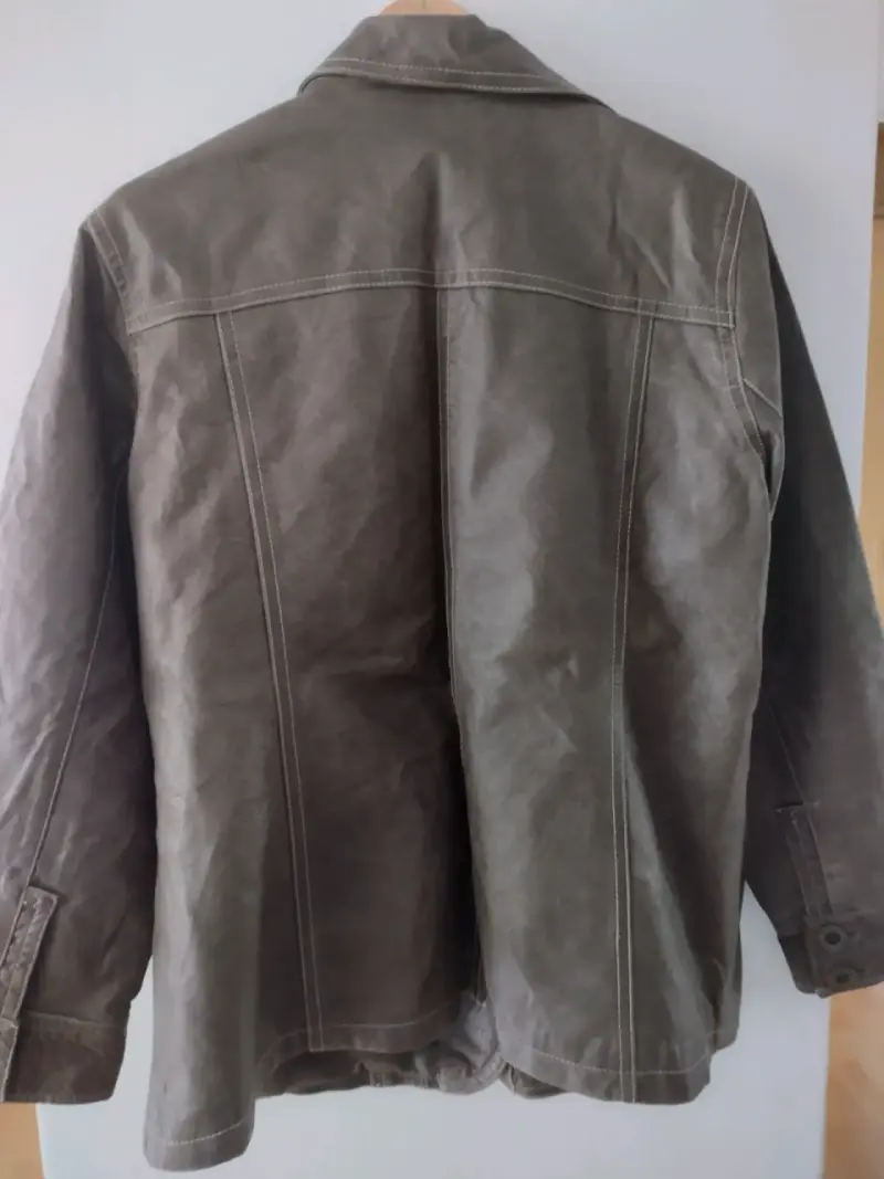 Chaqueta de cuero marrón mujer - 3