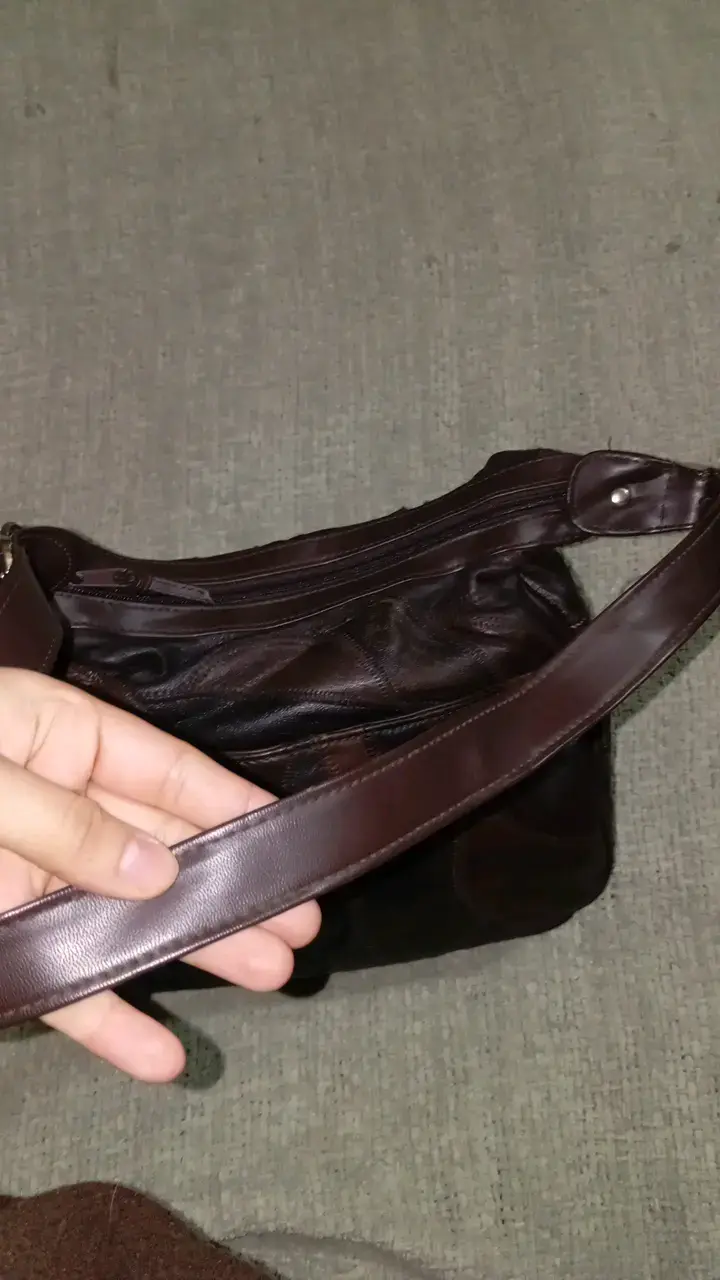 Cartera vintage marrón con aplicaciones de cuero - 6