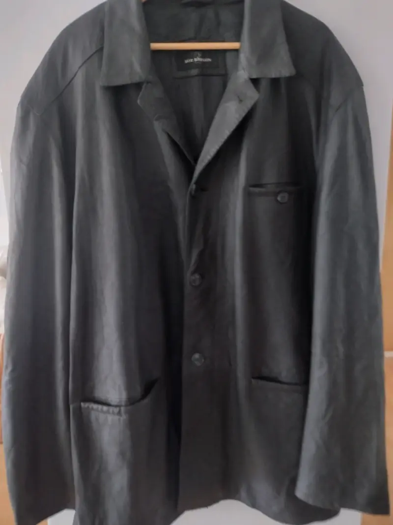 Chaqueta de cuerina negra para hombre - 4