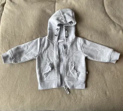Polerón YAMP gris con capucha para bebé 6 meses - miniatura 1