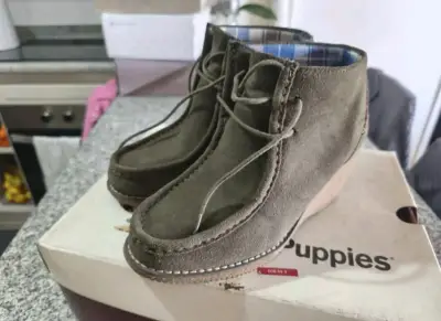 Botines de gamuza verde para mujer - miniatura 1