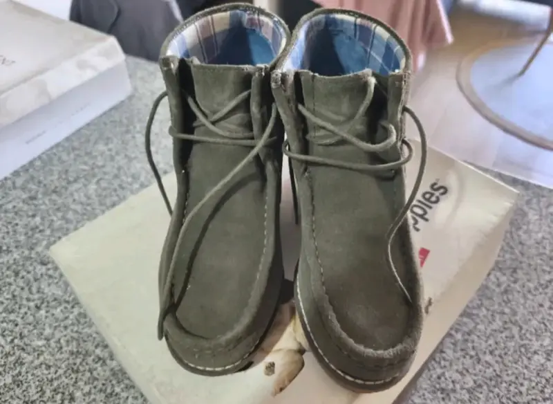 Botines de gamuza verde para mujer - 2