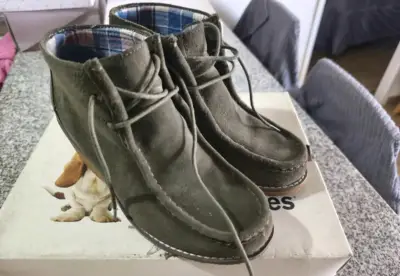Botines de gamuza verde para mujer - miniatura 3