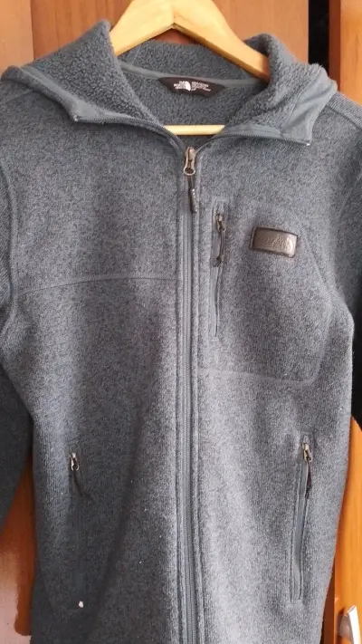 Chaqueta polar con capucha The North Face gris - miniatura 1