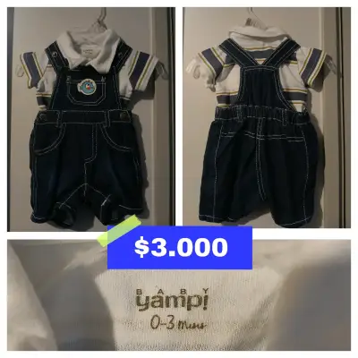 Conjunto de bebé Yampi 0-3 meses con overol - miniatura 1