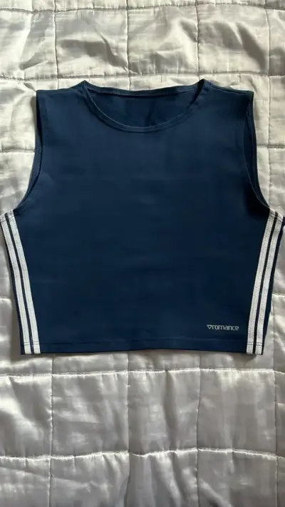 Top deportivo azul sin mangas para mujer - miniatura 1