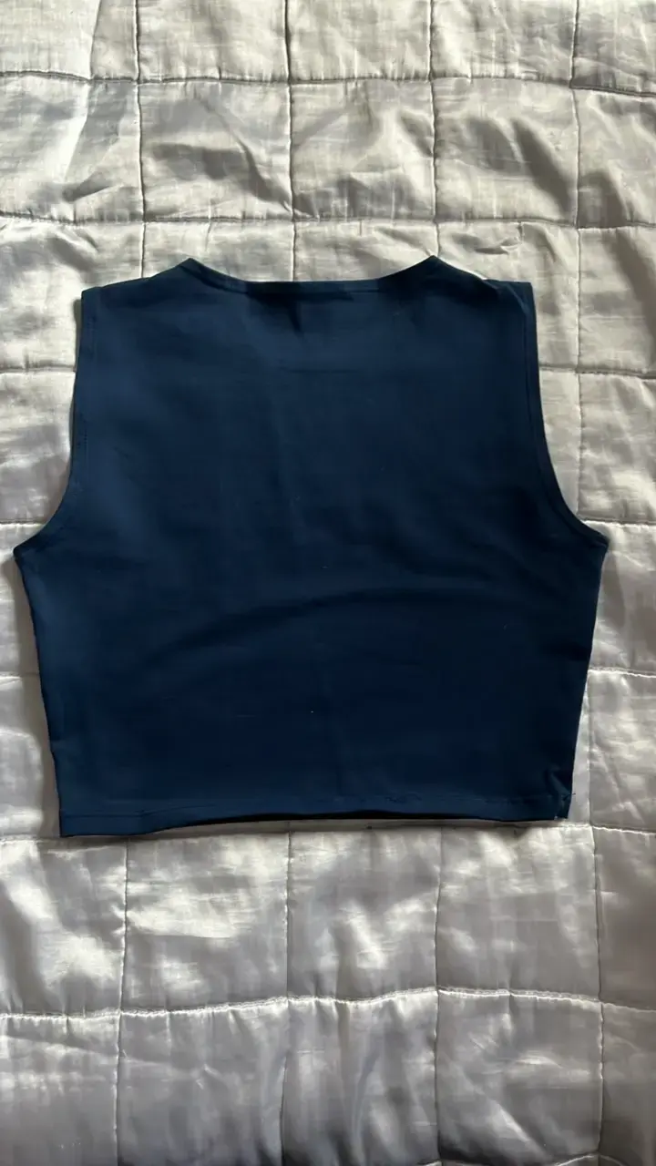 Top deportivo azul sin mangas para mujer - 2