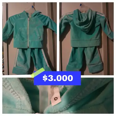 Conjunto deportivo infantil turquesa con capucha - miniatura 1