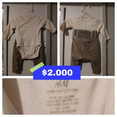 Conjunto de bebé H&M algodón orgánico - miniatura 1