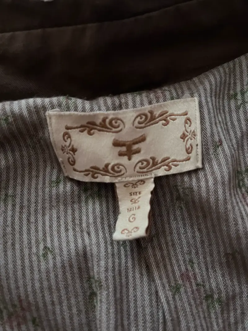 Abrigo largo bordado marrón para mujer - 5