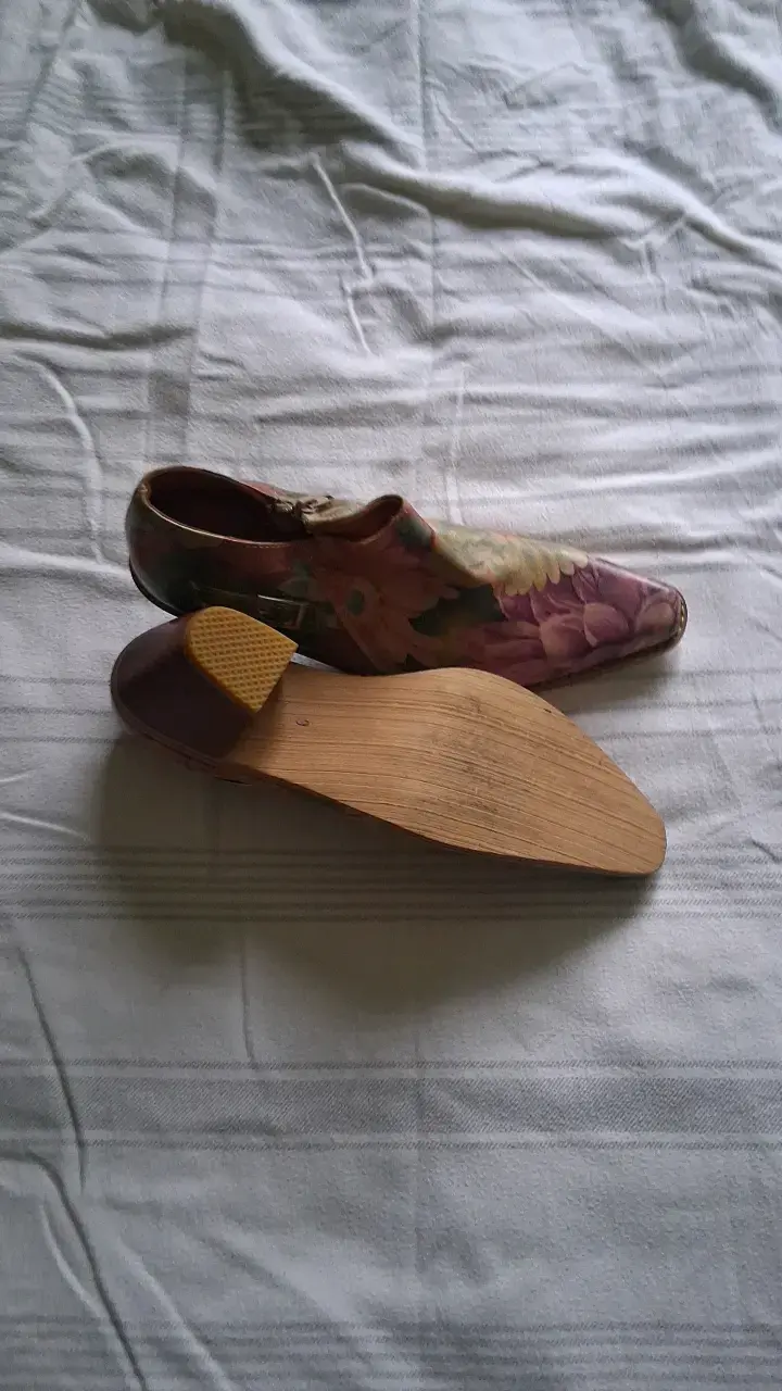 Botines de cuero con estampado floral - 2