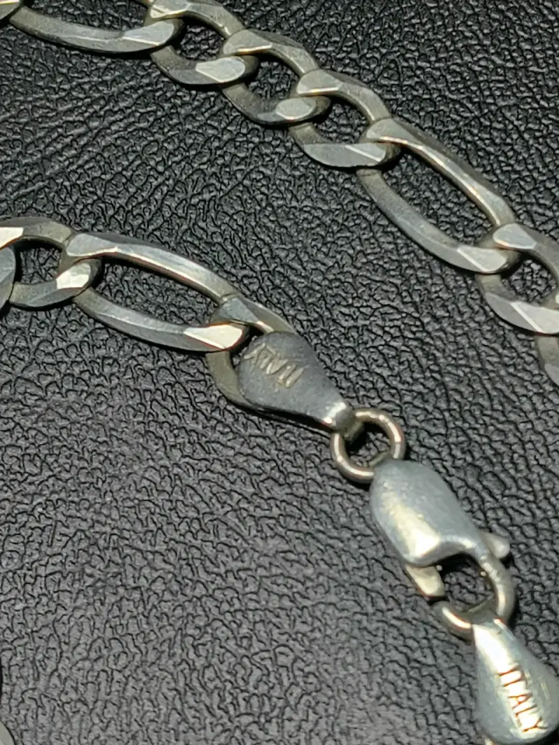 Cadena de plata italiana estilo figaro - 2