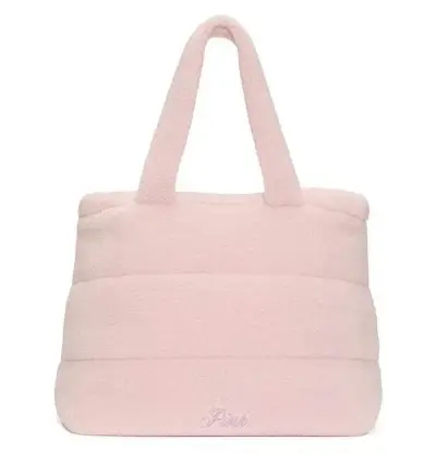 Bolso tote de felpa rosa Pink - miniatura 1