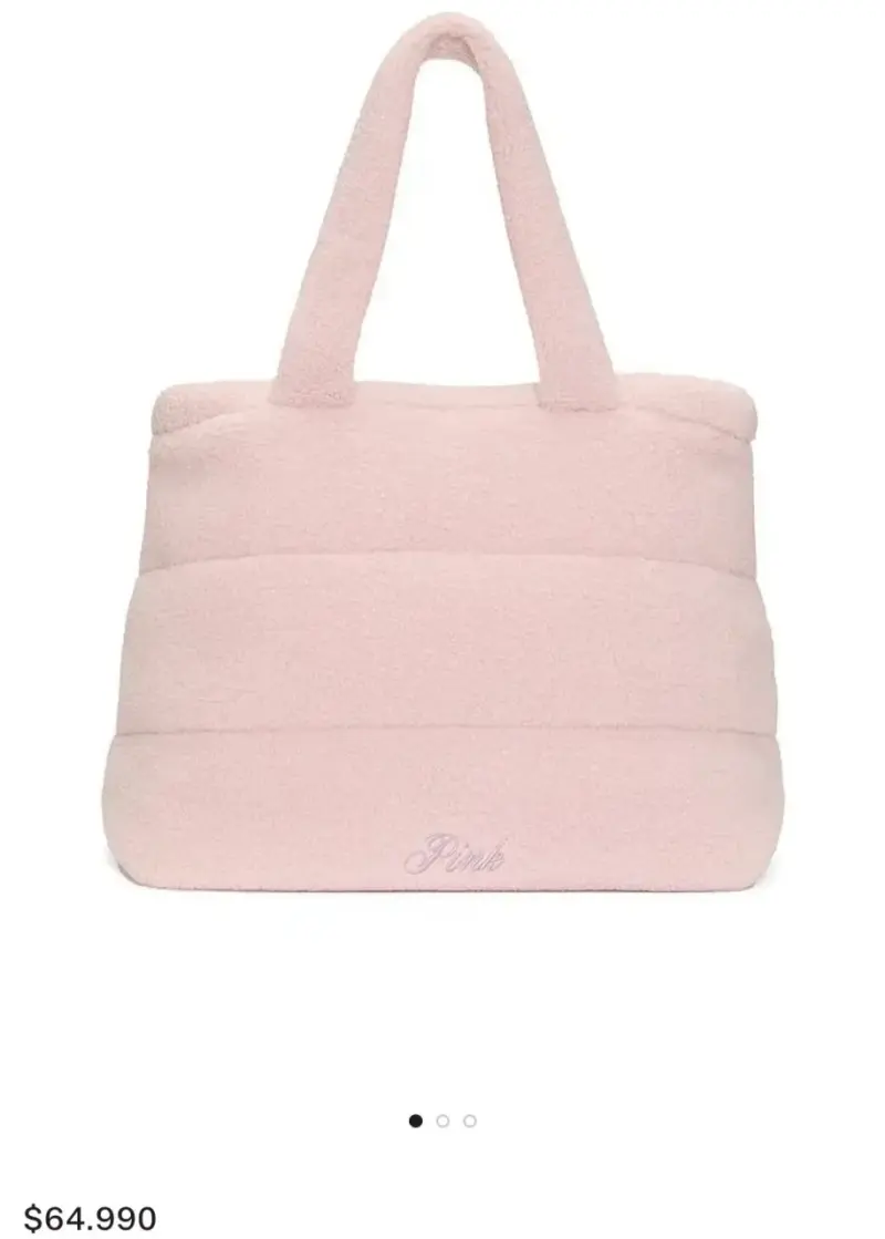 Bolso tote de felpa rosa Pink - 2