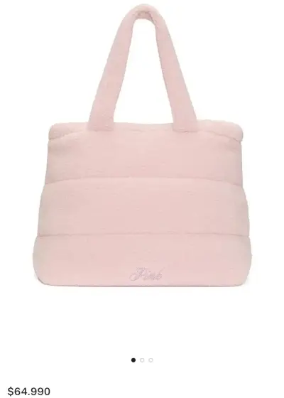 Bolso tote de felpa rosa Pink - miniatura 2