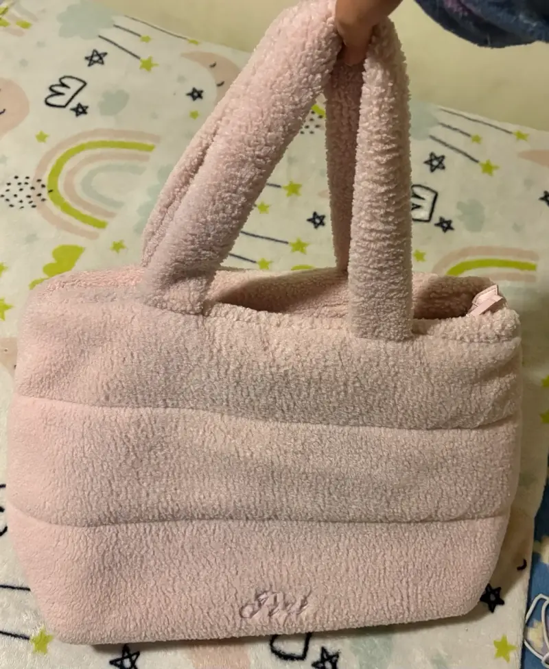 Bolso tote de felpa rosa Pink - 3