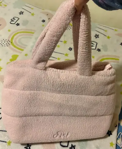 Bolso tote de felpa rosa Pink - miniatura 3